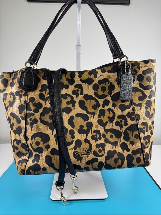 Coach Handbags - COACH Ocelot Print Tote with Gold hardware